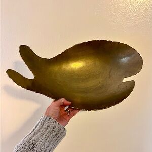 Vintage Brass Fish-Shaped Decorative Bowl